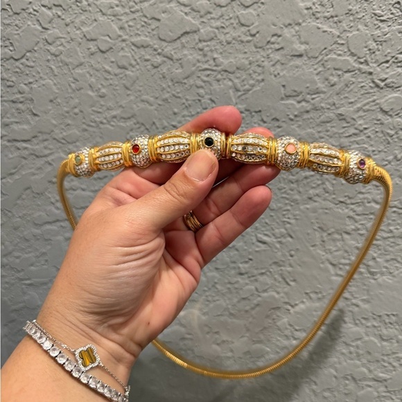 vintage judith leiber gold stretch